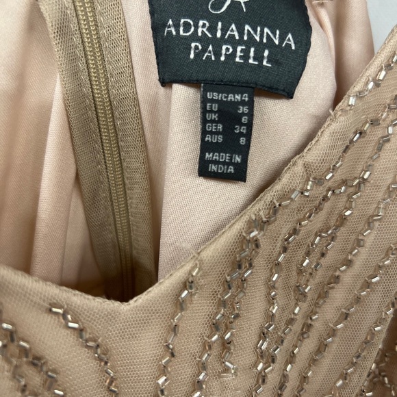 BHLDN Obreanna ADRIANNA PAPELL Taupe Pink Art Deco - Picture 10 of 10